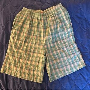 Bon Worth Teal and Pink Plaid Shorts